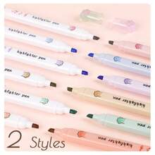 6 pezzi/confezione, evidenziatori a forma di zampe di gatto kawaii, colori pastello, pennarelli da disegno, penne fluorescenti, regalo di cancelleria, materiale scolastico carino, forniture scolastiche, ritorno a scuola