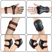 6Pcs/Set Adult Knee Pads And Elbow Pads Set & Wrist Guards For Roller Skating Skating Pads Protective Gear Adult - Roller Skate & Skateboard Pads Gym Accessories Knee Support Sports Knee Pads Gym Knee Pads