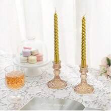1 Piece/2 Pieces Pole Candle Holder Vintage Creative Glass Candle Holder Wedding Party Potluck Holiday Long Pole Candle Base Decoration Ins Ornament