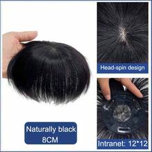 Synthetic Fake Fringe Bang Closure Hair Clip In Front Neat Bang Extensions Natural Invisible False Bangs Cover White Hair - Black - View 8