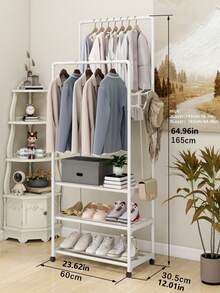 1 件装多功能铁艺双层置物架，可收纳衣物、帽子和鞋子，可移动且易于组装，适用于客厅、卧室、书房、办公室，也是节日和情人节的理想礼物。 - 彩色 - 查看 6