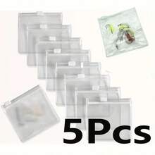 5/10/30/50/100 件珠宝收纳卷袋，可重复使用的珠宝收纳袋，带拉链的自密封便携式药袋，适合旅行和日常返校使用 - 無色 - 查看 12