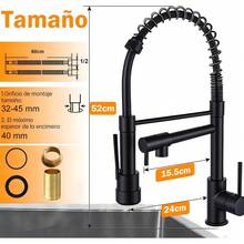 Grifo Mezcladora Llave Para Fregadero De Cocina Flexible - Negro - Ver 6