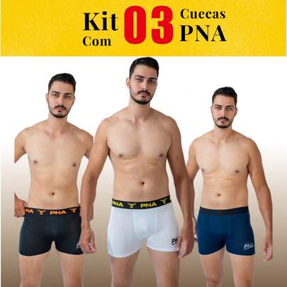 PNA 03 Cuecas Boxer Original PNA Masculina - Coeca box Masculino