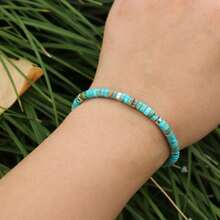 gxtbw 1 pieza Pulsera de cuentas de jaspe de Picasso, ajustable de alta calidad, pulsera minimalista, pulsera de piedra natural, pulsera delicada