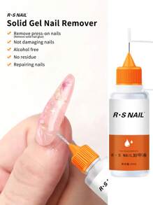 RS NAIL Removedor de uñas con jeringa RSNAIL, fácil y rápido de usar para uñas postizas, uñas falsas, puntas de uñas y adhesivo (no para esmalte en gel), 15ml portátil y amigable para viajes, precisión y sin desperdicio, seguro para uñas naturales y uñas postizas