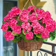 1/2/4 peças Flores Artificiais de Gerânio para Decoração de Verão ao Ar Livre, Flores de Gerânio Falsas Resistentes UV Flores de Seda Falsas para Jardineiras Domésticas, Mesas, Pátios, Varandas, Interiores, Decoração de Casamento