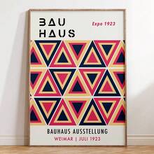 1pc /3PCSWall Arts Posters Optional Frame ModernMid Century Bauhaus Poster Geometric Wall Art Canvas Prints Living Room Bedroom Bright Colourful Artwork For Home Decor ,Wall Art With Frame