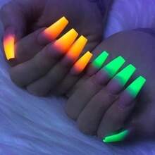 Dofuny 12Pcs Fluorescent Phosphor Nail Pigment - Neon Loose Powder For DIY Manicure & Eyeshadow Cosmetic Matte Spangle Shimmer Eye Shadow Dust Nails - Multicolor - View 5