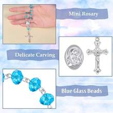 1/5/10 Sets Baptism Rosary Catholic Mini Rosaries Baptism Favors For Guests Party Favors Rosary Beads For Baptism With Organza Bags For Christening Weddings First Communion Gift