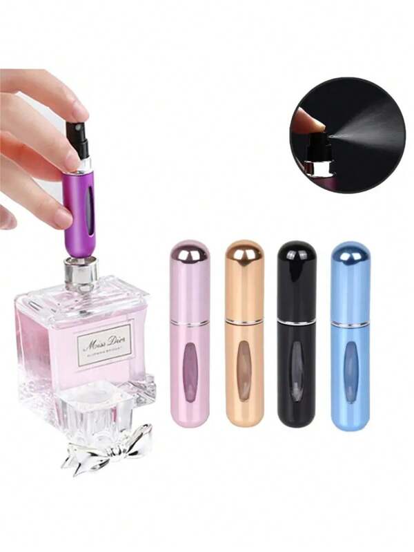 1pc Refillable Mini Perfume Atomizer Spray Bottle Set, Portable Leak-Proof Design For Travel, Handbags, And On-The-Go Touch-Ups, Easy Pump-To-Fill System, Perfect For Carrying Your Favorite Fragrances And Ensuring You Always Smell Fresh Everywhere