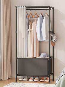 Portable Wardrobe Closet Organizer, Multi-Tier Clothes Storage Rack With Metal Frame And Plastic Shelves, Easy Assemble Movable Bedroom Armoire, Suitable For Living Room, Bedroom, Study, Office, Holiday Gift, Children Gift