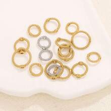 10pcs304 Stainless Steel Simple Double Holes Twist Ring Link Ring Beading Can Wear Beads Pendant DIY Bracelet Necklace Jewelry Making Supplies