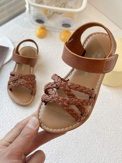 2025 Bestselling Bosibo Woven Sandals, Suitable For Girls Aged 3-12 | Adjustable Hook And Loop And Cloud Patterned Ivory Soles, Suitable For Beach/School/Park/Infant Wear GOJOGOLO!