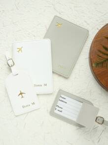 2 PEÇAS Conjunto de Porta-Passaporte e Tag de Bagagem Personalizados Nome Monocromático Dourado em Couro Sintético com Tag de Bagagem, Carimbo a Quente Personalizado, Acessórios de Viagem Feitos à Mão, Cartão Documento Presente de Aniversário Chic para Amigos, Madrinhas, Verssátil, Básico, Personalizado, Único, Personalizado, Para Aniversários, Para Férias/Viagens, Para Exterior/Saídas/Viagens/Caminhadas/Estádio/Esportes/Escalada, Para Negócios/Cômodo/Trabalho/Escritório, Material Escolar, Volta às Aulas, Para Escritório, Para Escola, Para Sala de Aula, Para Presentes de Professor, Para Universidade, Para Colegas, Para Quartos de Dormitório, Para Professor, Para Meninos e Meninas, Para Adolescentes, Alunos do Ensino Médio, Alunos do Ensino Médio, Alunos da Faculdade, Alunos da Universidade, Calouro, Veterano, Alunos do Ensino Fundamental