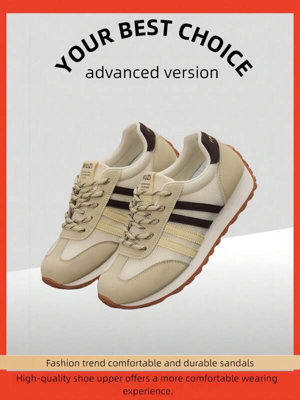 This Season's Popular New Women's Thick-Soled Sports Shoes, Fashionable Thick-Soled Height-Increasing Gump Shoes, Breathable Casual Sports Shoes, Soft-Soled Anti-Slip, Versatile, Lightweight And Fashionable Daily Wear For Sports, Lace-Up Closed Round Toe Student Soft-Soled Running Casual Shoes, Fashionable And Multi-Functional