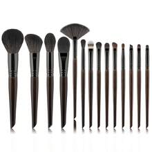 RANCAI 14pcs Animal Hair Makeup Brush Set, Soft Eyeshadow Brushes, Professional Angled Wooden Handle High-Quality Full Makeup Brush Set, Makeup Tools For Eye Makeup, Blush, Powder, Eyebrow - Multicolor - View 12