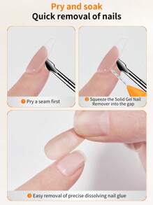 RS NAIL Removedor de uñas con jeringa RSNAIL, fácil y rápido de usar para uñas postizas, uñas falsas, puntas de uñas y adhesivo (no para esmalte en gel), 15ml portátil y amigable para viajes, precisión y sin desperdicio, seguro para uñas naturales y uñas postizas