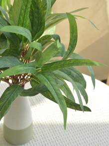 1PC/4PCS/8PCS Real Touch Small Short Branch Artificial Eucalyptus Leaves Willow Leaves Wedding Bouquet Accessories Dining Table Bedroom Home Decoration