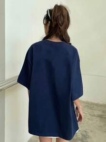 Made In Japan, Spring/Summer Cotton, Round Neck, Loose Fit, Versatile, Simple, English Print Short-Sleeve T-Shirt
