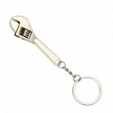 1 Piece Compact Adjustable Mini Wrench Key Ring - Durable Zinc Alloy, Portable Wrench For Bicycle, Motorcycle And Auto Repair, Stylish Black Handle - Silver - View 7