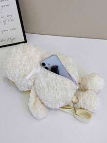 Cartoon Plush West Highland Terrier Backpack Large Capacity New Student Commuting Bag - White - View 10