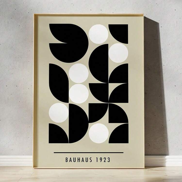 1 件/3 件墙面艺术海报可选框架现代中世纪包豪斯海报几何墙面艺术帆布印刷客厅卧室明亮多彩艺术品家居装饰 - 彩色 - 查看 99