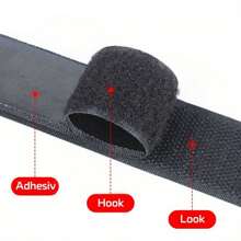 2 Rolls Self-Adhesive Double-Sided Tape, 600cm/236in Length, 2cm/0.78in Width, Black Or White Options, Reusable (Each Roll Includes 150cm/59in Hook & 150cm/59in Loop), Great For Window Screens, Curtains, Photos, Office Outlets Back To School