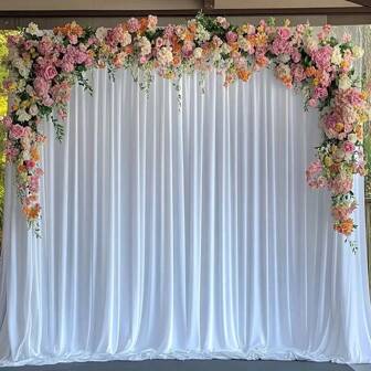 1pc 79*118 Inch White Pipe & Drape Photo Backdrop, Solid Color Non-Reflective Photography Backdrop Cloth, Suitable For Live Shooting, Wedding Bride Gift, Birthday Party, Christmas, Easter, Halloween Decoration
