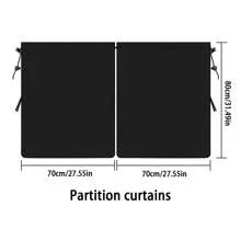 Juego de 4 piezas, set universal de cortina de privacidad que consta de 1 cortina divisoria, 2 cortinas laterales y 1 bolsa de almacenamiento - Cortinas opacas para viaje, camping y sueño - Para una instalación fácil y máxima privacidad