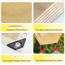 [米色遮阳帘 1 件装] 加厚防紫外线汽车遮阳帘，便携式隔热户外遮光罩，车载遮阳帘套装，适用于家居和旅行 - 米色 - 查看 3