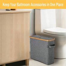 1 قطعة سلة تخزين من البامبو عالية الجودة ذات طراز بوهيمي مستطيلة الشكل بأقسام متعددة لتخزين مستلزمات الحمام، مناسبة لأنواع مختلفة من الغرف، سلة تخزين متعددة الوظائف للحمام والتخزين