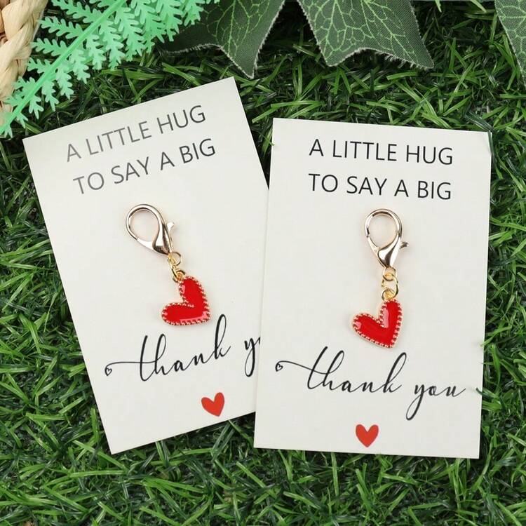 Personalized Heart-Shaped Metal Keychain, Customizable Message - Gold Pendant, Cartoon Heart Shape, Thank You Gift, For Teacher, Girlfriend, Mom, Best Friend | Personalized Gift | Christmas, Car Accessories, Y2K Gothic Style Bag Charm, ID Card Lanyard, Car Accessories, Bag Pendant - Red - View 15