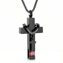 Forever In My Heart Cross Necklace With Birthstone - Fashion Pendant Memorial Jewelry For Ashes With Funnel Kit Included - Multicolor - View 11