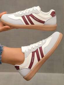 Women's Casual Sports Shoes, New Lightweight Soft-Sole Non-Slip Contrast Color Outdoor Sports Shoes For Spring And Autumn - White Khaki - View 6