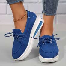 Women Sneakers Moccasin Inspired Casual Comfort Slip On Versatile Wear - Blue - View 3