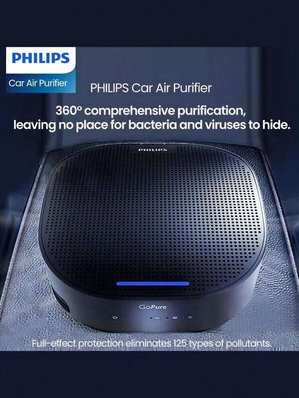 PHILIPS Purificator de aer auto Philips PHPGP5301, purificare completă la 360°, capacitate avansată de filtrare, tehnologie HESAMax, eliminare eficientă a bacteriilor, confort datorită sursei de alimentare USB