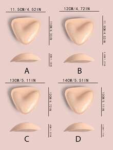 1 Pair Of Double Sided Self-Adhesive Bra Pads, Chest Pads Adhesive Pads, Reusable Padding Pads, Bra Bikini Invisible Thickened Chest Pads Waterproof For Swimming,1 Pair Ultra Boost Inserts Double-Sided Adhesive Pads Sticky Bikini Padding Inserts For Sports Bra Swimsuit Beige - Apricot - View 5