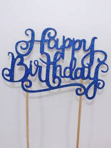 7 件闪光细节生日派对蛋糕装饰，圣诞节 - 藍色 - 查看 5