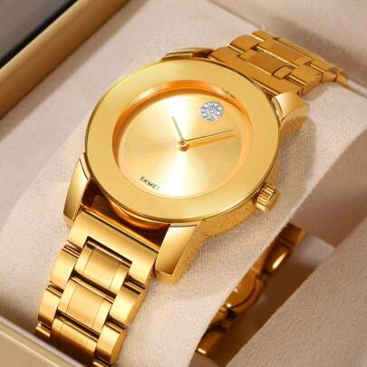 Skmei Women's Elegant Round Dial Quartz WatchFashion Waterproof Watch For Party, DailyClothing Decor, All-Match & ExquisiteWatch For Birthday Gift, Fashion Women'sWatches