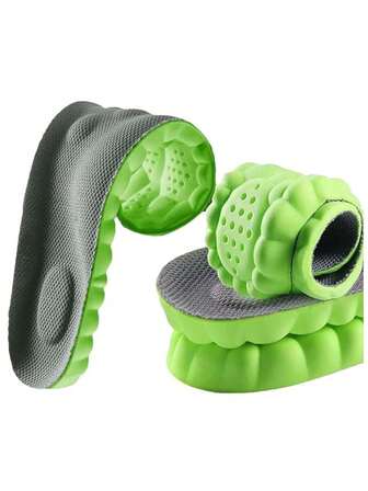 1双4D鞋垫，吸汗透气鞋垫，可自由裁剪，男女通用高弹记忆棉鞋垫，舒适高弹厚鞋垫，足弓支撑，超软高跟鞋垫