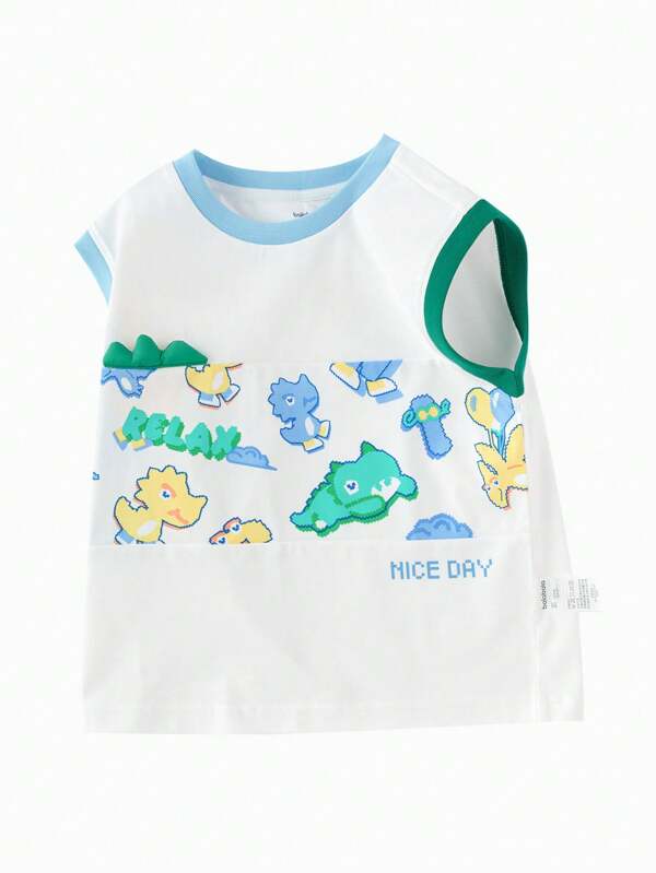 Balabala Camiseta de tirantes de algodón puro para niños, nueva temporada 2025