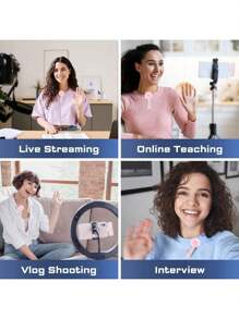 HITOZON Professional Wireless Lavalier Microphone For Smartphones,Wireless Microphone Plug-Play,Lapel Mic For Video Recording,Teaching, Interviews,Podcast,Cordless Omnidirectional Condenser Recording Mic For Vlog