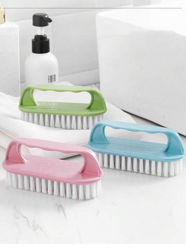 1pc Laundry Brush Shoe Brush Sneaker Underwear Bath Floor Shoe Cleaning Brush Scrub Brush For Stains,Double Sided Household Cleaning Clothes Shoes Scrubbing,Household Cleaning Brushes Tool Bathroom Ergonomics Grip Easy Hold For Countertops Bathtubs