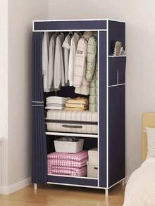 Armario Simple, armario plegable, armario de almacenamiento de tela minimalista, colgador de ropa plegable a prueba de polvo, armario de ropa para dormitorio - Multicolor - Ver 6