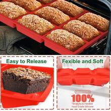 Mini Loaf Pan, 9 Cavity Silicone Bread Baking Mold, Perfect For Mini Loaf Cake And Bread, Meatloaf, And