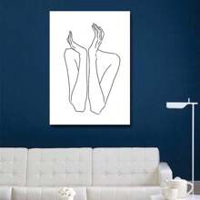 3pcs Modern Abstract And Sexy Female Facial Lines, Wall Arts, Canvas Printing Posters, Optional Frame Hanging Paintings, Living Room Or Student Dormitory Decoration ,Wall Art With Frame
