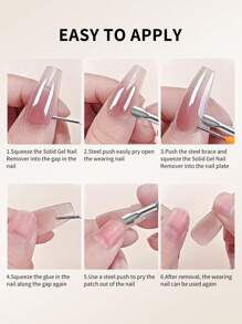 RS NAIL Removedor de uñas con jeringa RSNAIL, fácil y rápido de usar para uñas postizas, uñas falsas, puntas de uñas y adhesivo (no para esmalte en gel), 15ml portátil y amigable para viajes, precisión y sin desperdicio, seguro para uñas naturales y uñas postizas