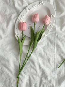 3 pezzi di fiori artificiali di tulipano, adatti per decorare casa, soggiorno, camera da letto, ufficio, scrivania, giardino, feste, regali per vacanze