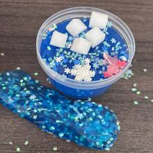 Large Jar Of Crystal Mud Slime Toys, Toy Set With Tube Bead Accessories, Hexagonal Dragon Themed Crystal Mud Toys, Party Gift Birthday Gift Bag Filler For Boys And Girls - Blue - View 3